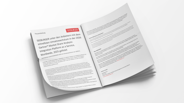 Pressemitteilung: SEEBURGER unter den Anbietern mit dem schnellsten Umsatzwachstum in der 2026 Gartner® Market Share Analysis: Integration Platform as a Service, Worldwide, 2025 gelistet